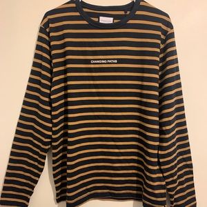 “Changing Paths” striped t-shirt